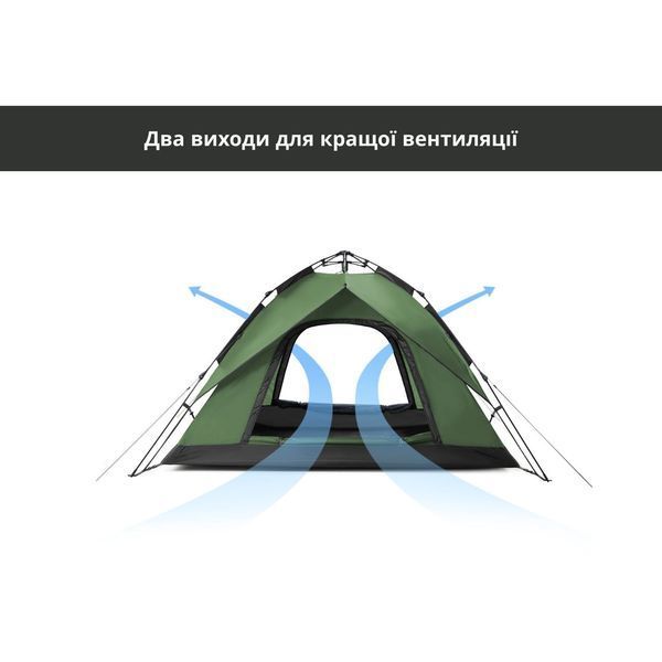 Намет чотиримісний автоматичний Naturehike NH21ZP008, темно-зелений 6976023920660 фото