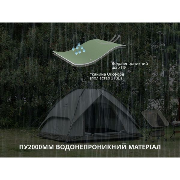 Намет чотиримісний автоматичний Naturehike NH21ZP008, темно-зелений 6976023920660 фото