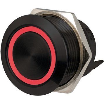 Вимикач кнопковий противандальний, ON-OFF, IP67, LED RBW, чорна нержавіюча сталь, Osculati. 14.315.11 фото