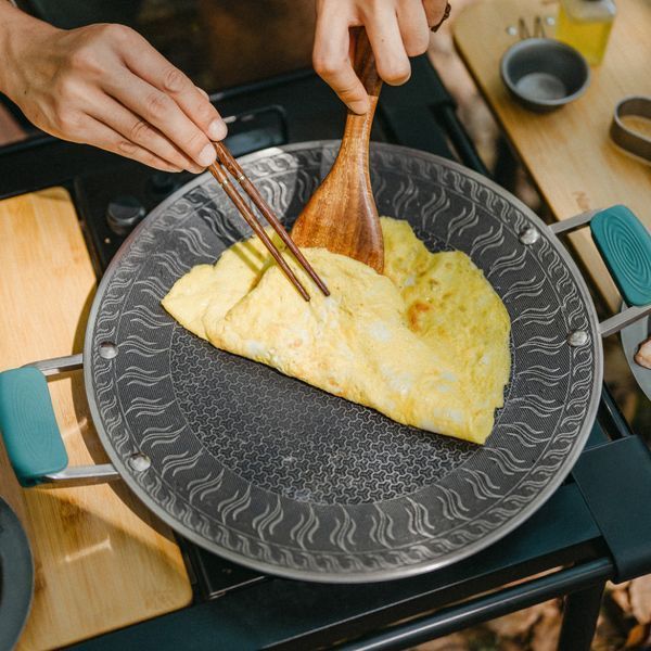 Сковорода з нержавіючої сталі з силіконовими ручками Naturehike CNK2550CF011, 34 х 34 см 6977465868534 фото