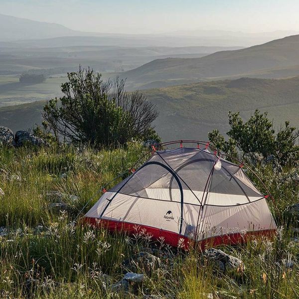 Намет надлегкий двомісний з футпринтом Naturehike Star-River 2 Updated NH17T012-T, 20D, сіро-червоний 6927595716489 фото