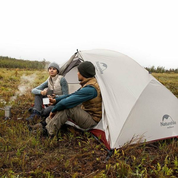 Намет надлегкий двомісний з футпринтом Naturehike Star-River 2 Updated NH17T012-T, 20D, сіро-червоний 6927595716489 фото